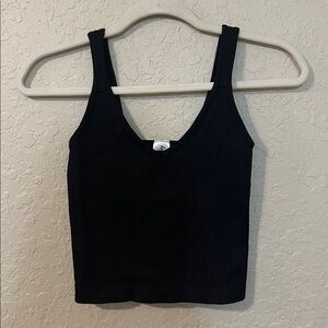 Black Ribbed stretchy crop Top 4
